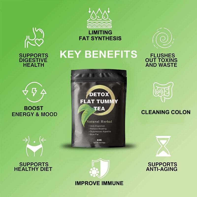 Detox Flat Tummy Tea Natural Organic Herb Skinny Belly Weight Loss Tea 3g*28bags