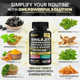 Naturally Occurring Fulvic Acid NonGMO Pure Shilajit 1000mg 60 Pills Asphaltum