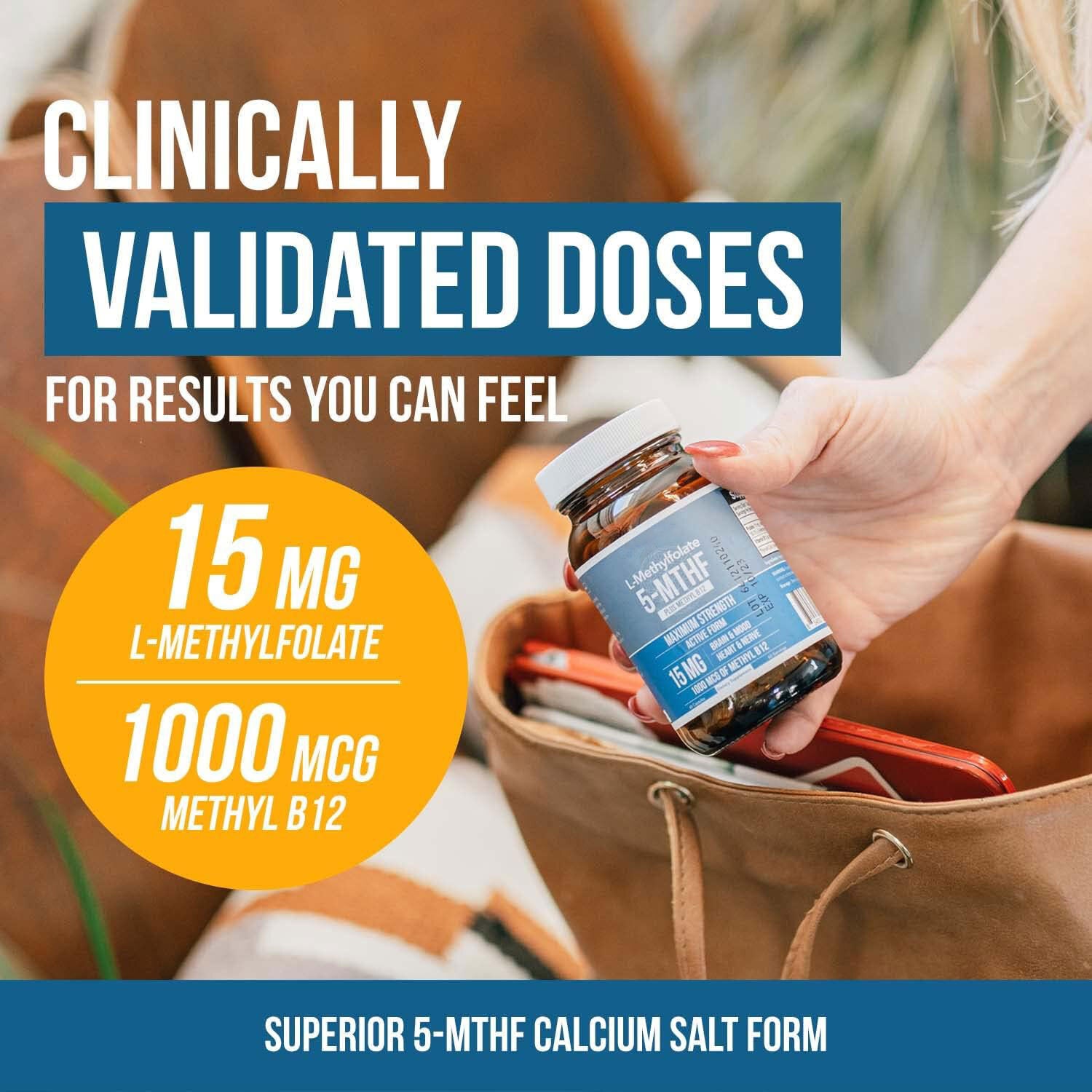 L-Methylfolate 5-MTHF Capsules - High-Potency Folate Supplement 60 Serving