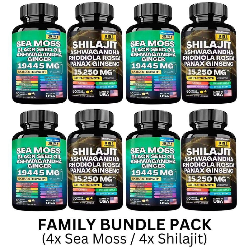 Organic Dynamic Vitality Bundle - Sea Moss Multivitamin & Shilajit Power Combo