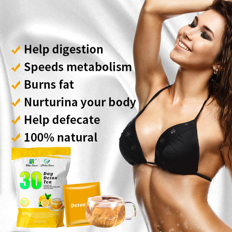 Lemon Flavor 30Days Detox Slimming Tea Loss Weight Boost Metabolism 3g*30bags