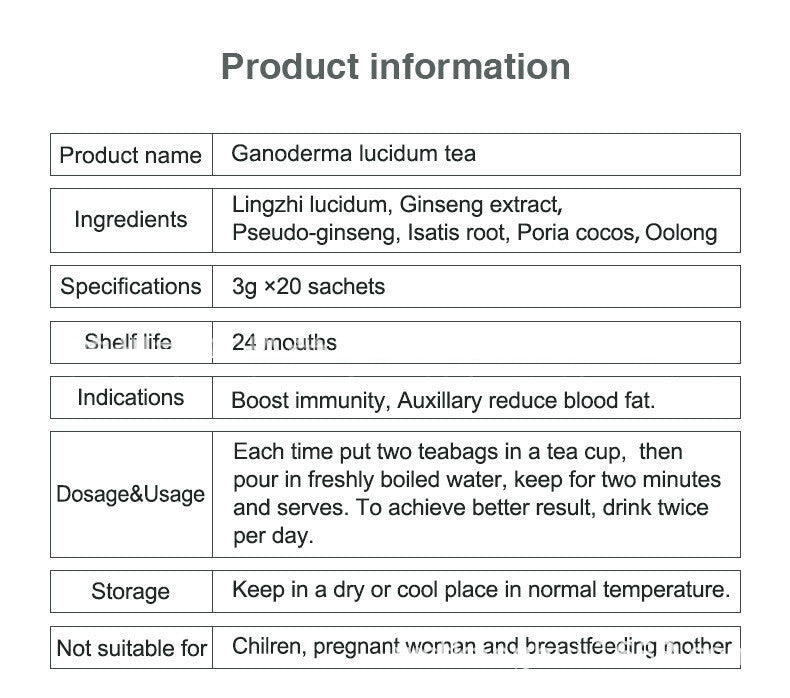 灵芝茶20袋/盒灵芝茶独立袋益健康 LIng Zhi Cha Du Li Bao Zhuang 靈芝茶20袋/盒靈芝茶獨立袋益健康