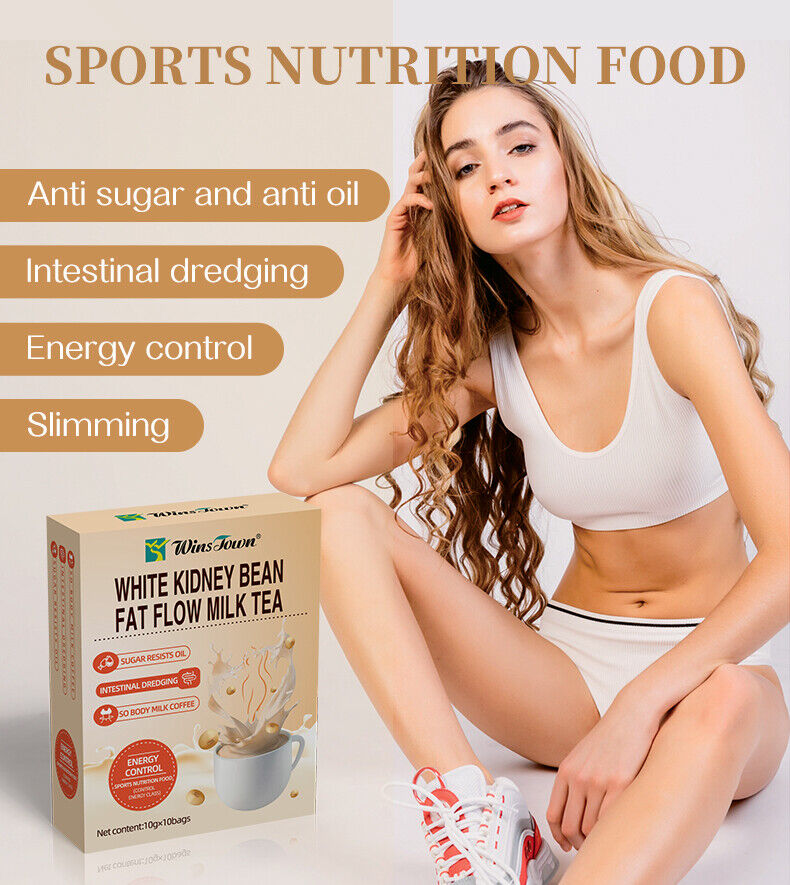 Slimming Tea Weight Loss White Kidney Beanfat Flow Milk Tea 10g*10 bags