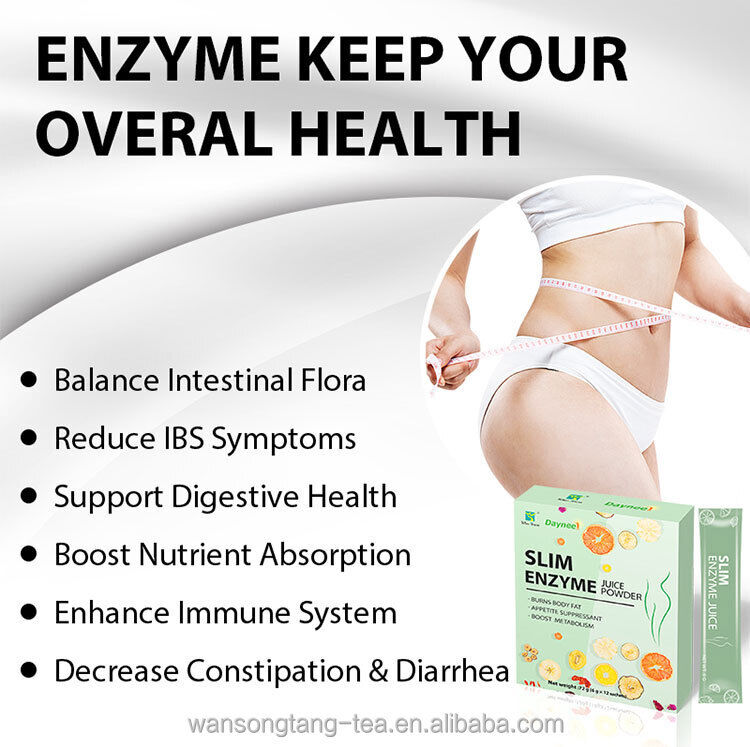 Slimming Tea Enzyme  Herbal Powder Flat Belly Lose Weight Detox Juice Tea 6g*12