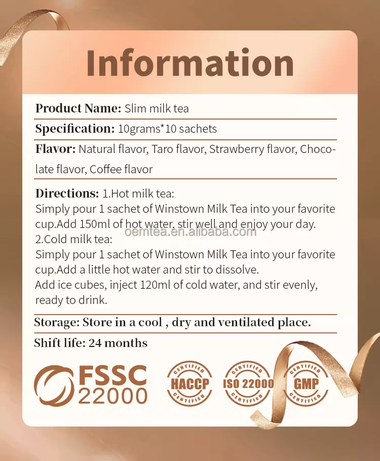 Slimming Milk Tea Chocolate Flavor Supplements Weight Loss Protein Powder 100g