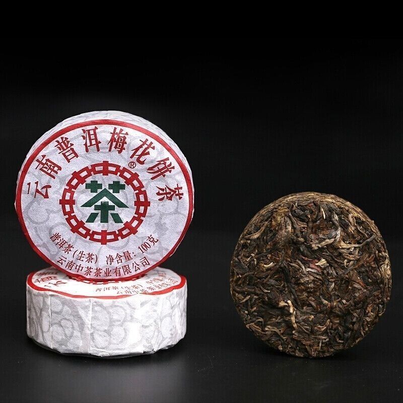 Chinese Tea Plum Blossom Cake Pu'er Raw Tea Cake 100g Yunnan Pu'er Tea