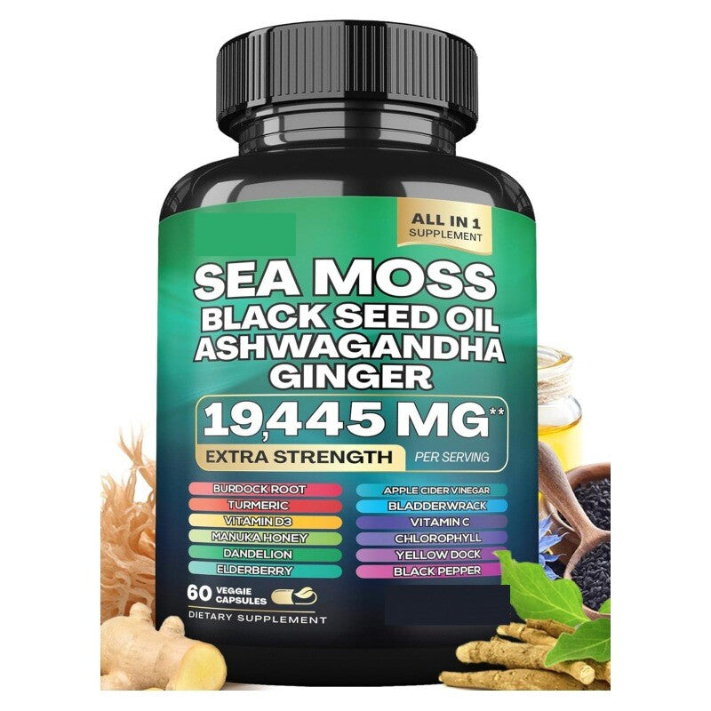 Sea Moss 7000Mg Black Seed Oil 4000Mg Ashwagandha 2000Mg Turmeric 2000Mg