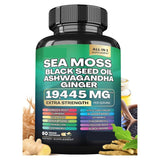 Sea Moss 7000Mg Black Seed Oil 4000Mg Ashwagandha 2000Mg Turmeric 2000Mg