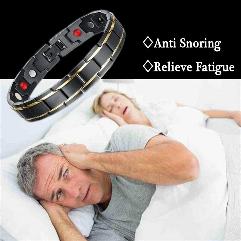 Classic Titanium Steel Anti-snoring Wrist Watch Men Magnetic Therapy Bracelet
