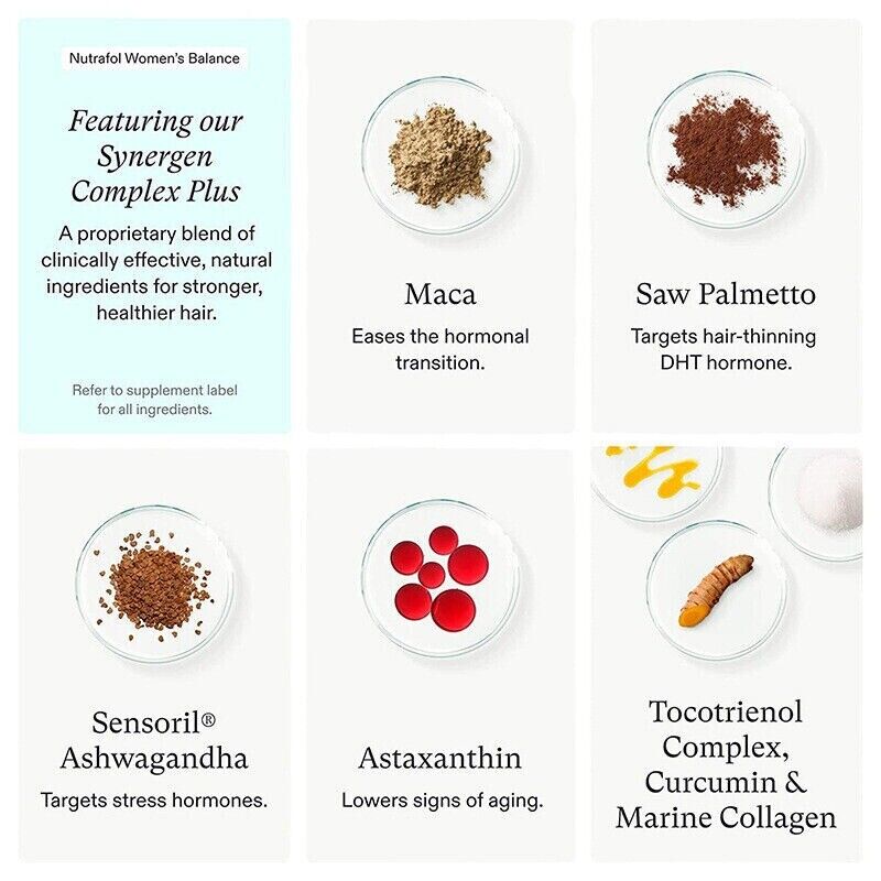 HOT !Women's Balance  Hair Growth Supplements Ages 45 Dermatologist Recommend