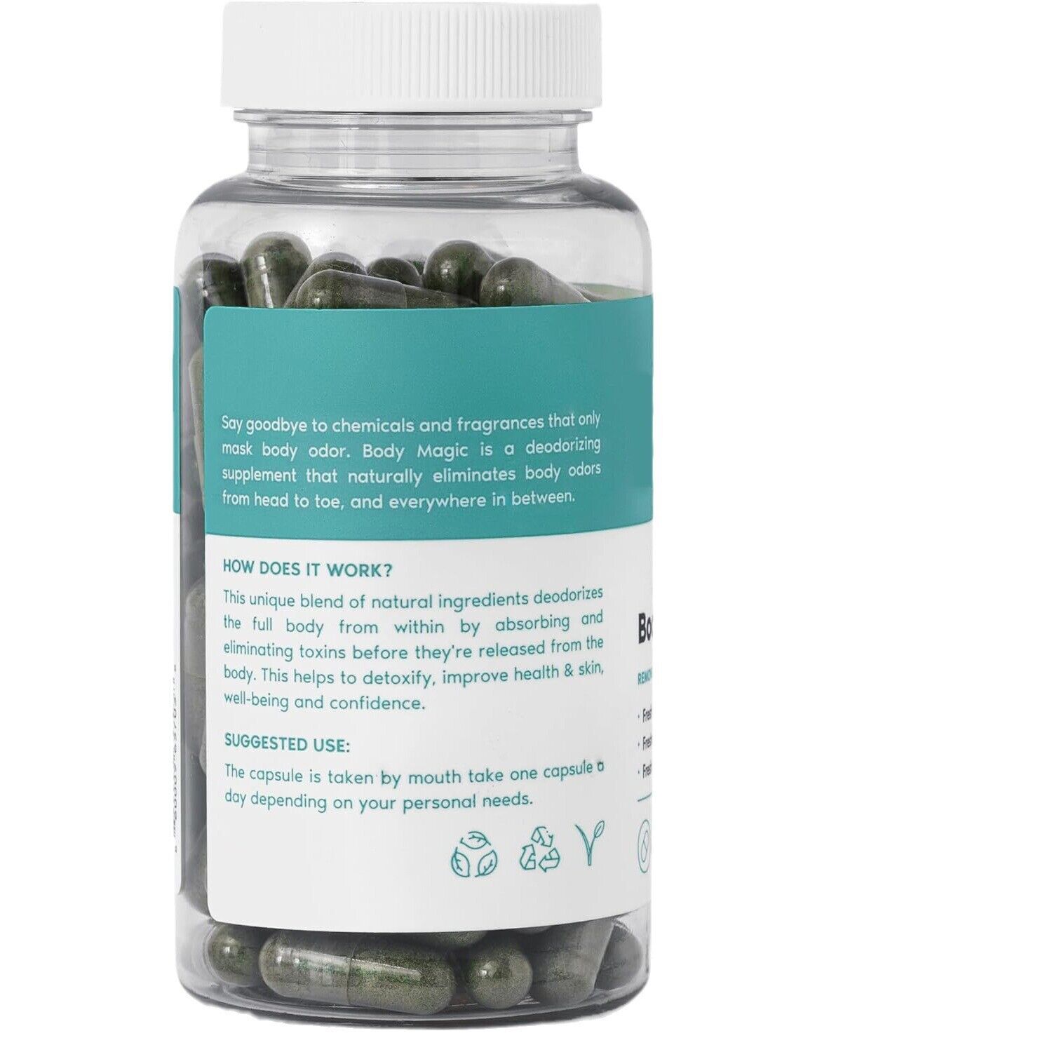 Premium Chlorophyll Capsules for Body Odor, Gut Health & Skin Detox 30 Capsules