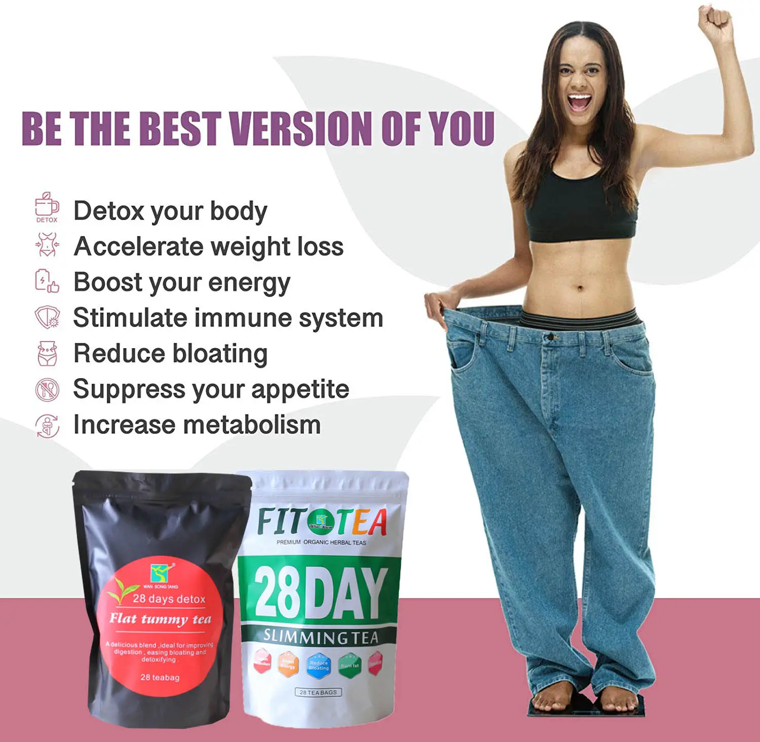 28 Day Fit Tea  Healthy Detox Granules Herbal Weight Loss Slimming Tea