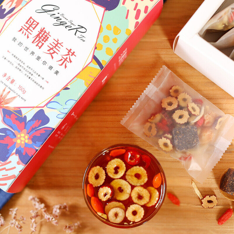 Brown sugar ginger tea longan jujube goji berry black sugar ginger jujube tea