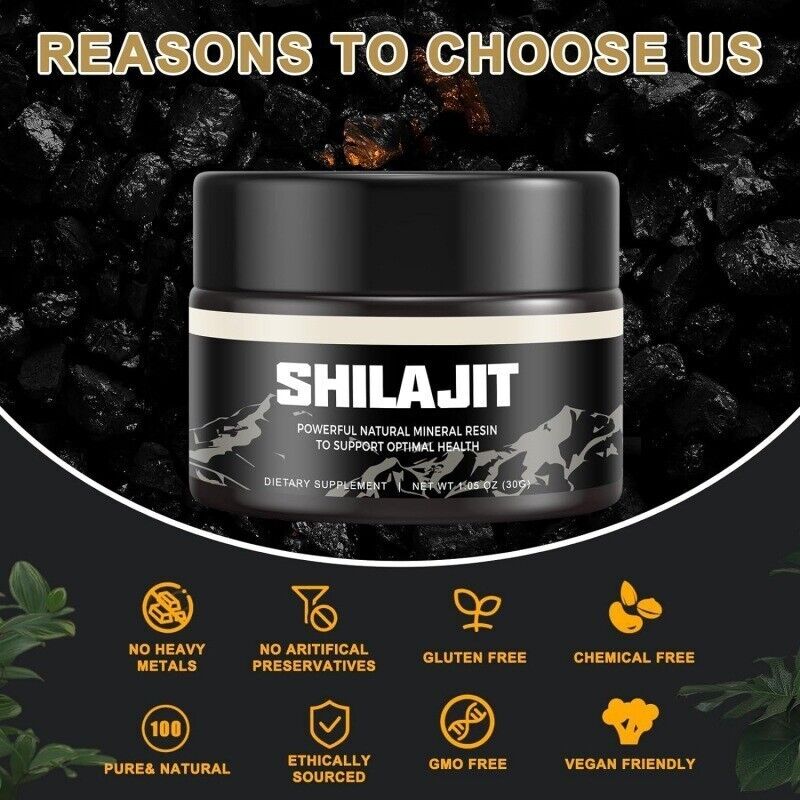 Reines 100% Shilajit, weiches Harz, organisch, extrem potent, Fulvosäure, 30G