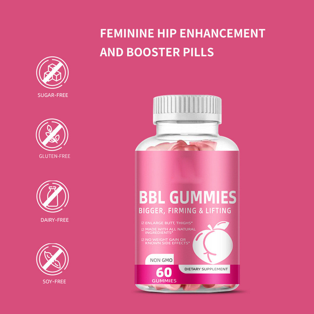 Women's Butt Lift Gummies BBL GUMMIES - Vegetarian Formula, 60 Capsules Natural
