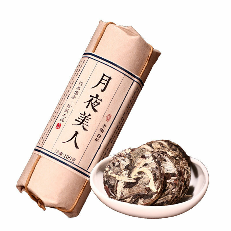 100g Weißer Tee Yunnan Weißer Pfingstrose Tee Kuchen Hohe Qualität Moonlight Tee