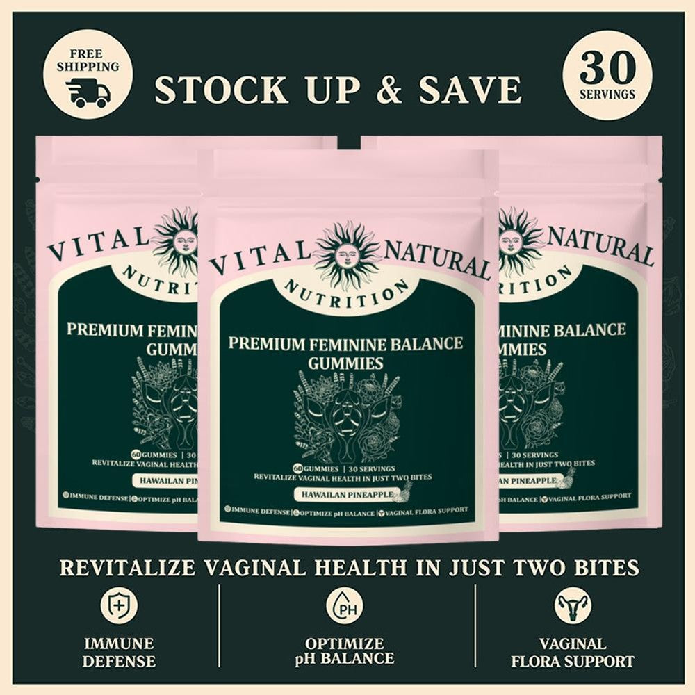 60Pcs Vital Source Feminine Balance Gummies,Support Women's Health&Wellness-Best