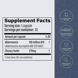 Akkermansia Muciniphila Probiotic - 30 Caps - Gut Health Support, New Formula