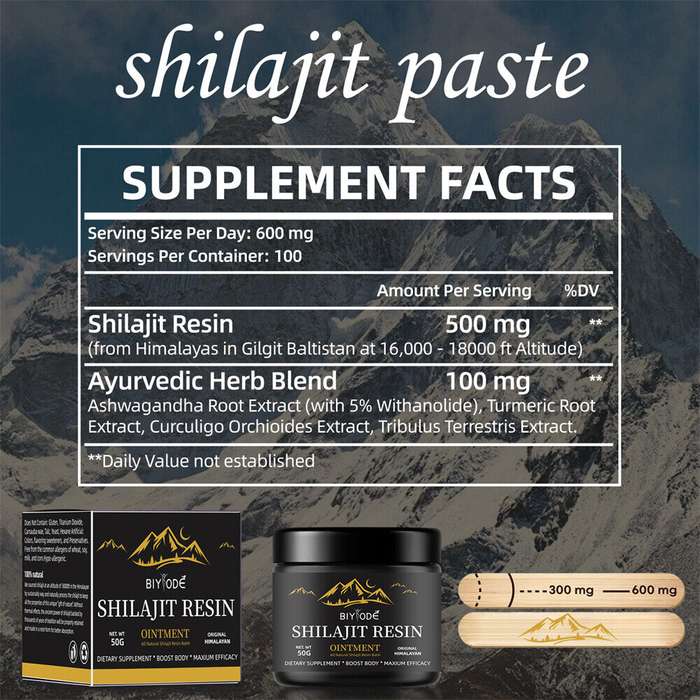 Pure 100% Himalayan Shilajit Soft Resin, Organic, Extremely Potent, Fulvic Acid