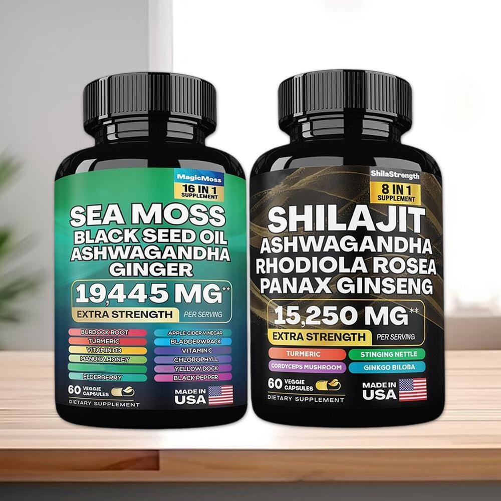 Sea Moss Bundle Black Seed Multivitamin & Shilajit Power Combo Kidney health