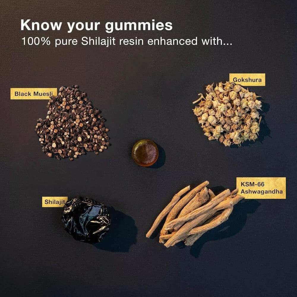 Pure Himalayan Shilajit Gummies Immune Support with Ashwagandha,Chaga Mushroom