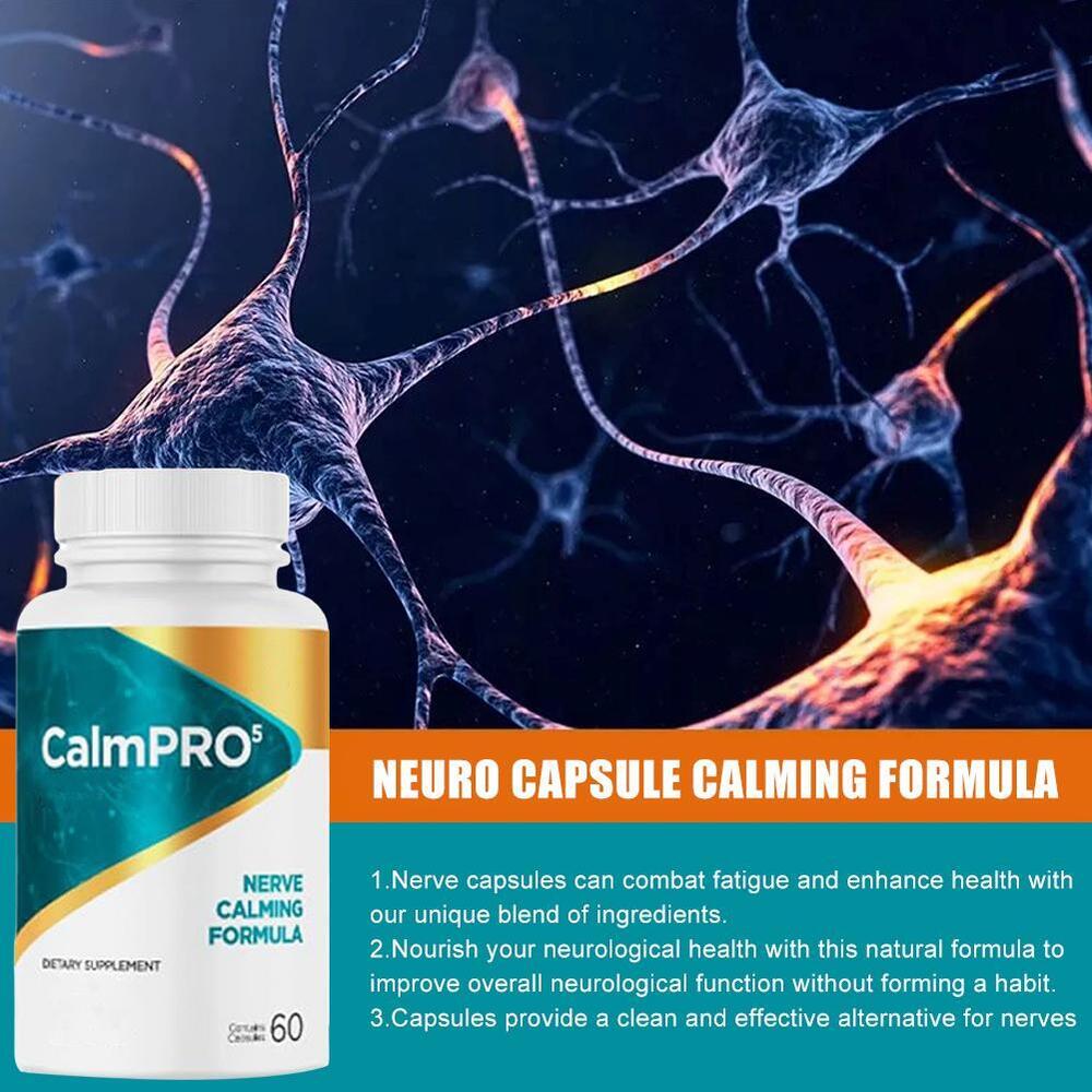 3X CalmPro 5 Nerve Calming Formula, 60 Capsules, CalmPro Neo Nature Formula