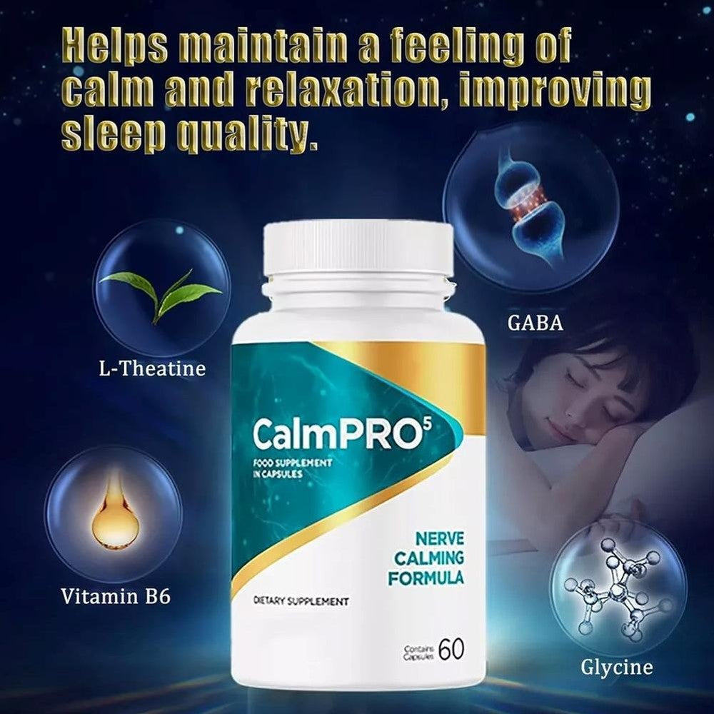 3X CalmPro 5 Nerve Calming Formula, 60 Capsules, CalmPro Neo Nature Formula