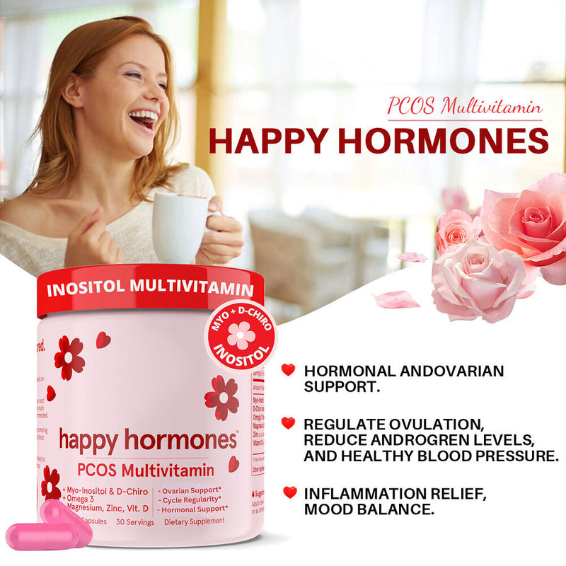 Happy Hormones PCOS Multivitamin Hormone Balance for Women Health 120Caps