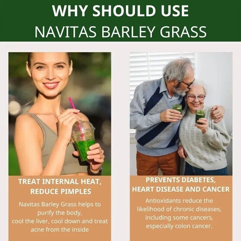 60PCS Na_veta Barley Grass Powder 100% Pure & Organic, Pure Organic Barley