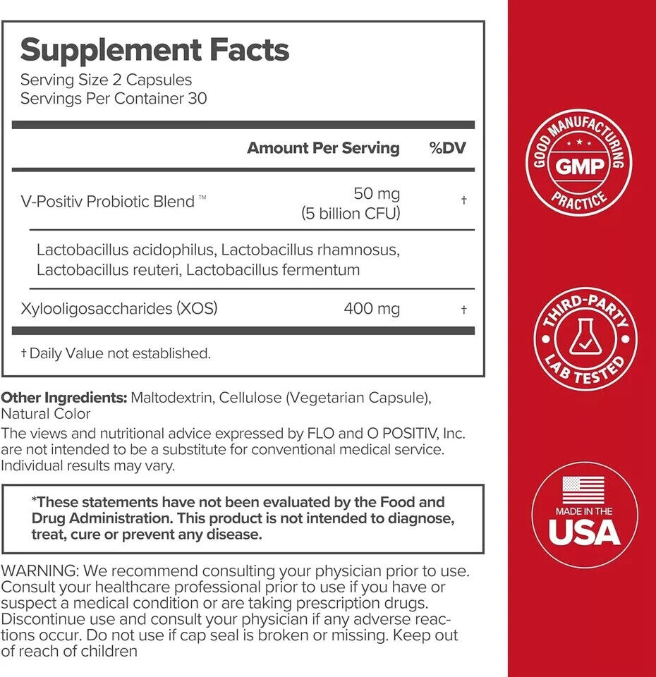 URO Vaginal Probiotics for Women pH Balance with Prebiotics & Lactobacillus, New