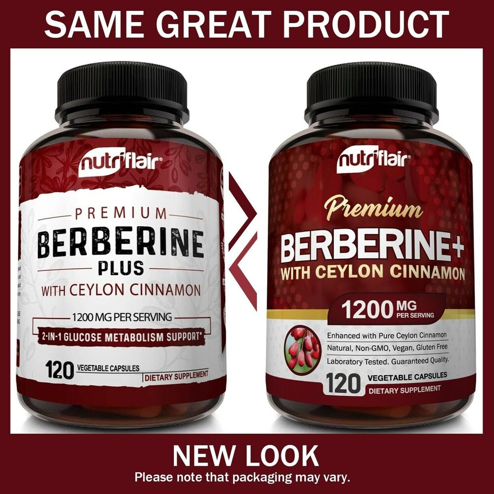 Premium Berberine HCL 1200mg with Organic Ceylon Cinnamon - 120 Capsules