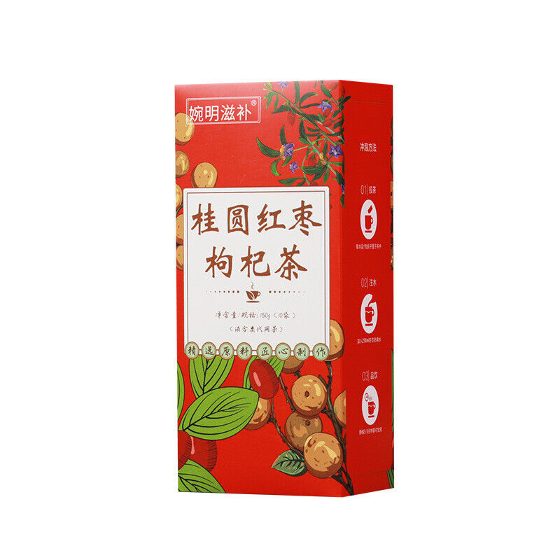 150g Longan + Red Jujube+Chinese Wolfberry Herbal Tea Natural Herbs Tea Benefits