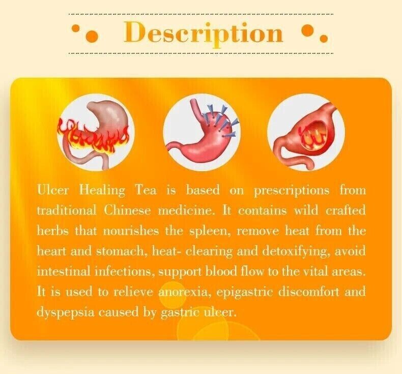 Natural Ulcer Healing Tea Gastric Stomach Pain Bloating Relief Promote Digestion