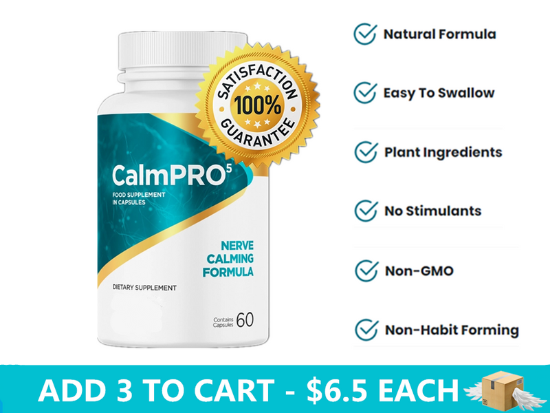 3X CalmPro 5 Nerve Calming Formula, 60 Capsules, CalmPro Neo Nature Formula