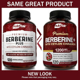 Premium Berberine HCL 1200mg with Organic Ceylon Cinnamon - 120 Capsules