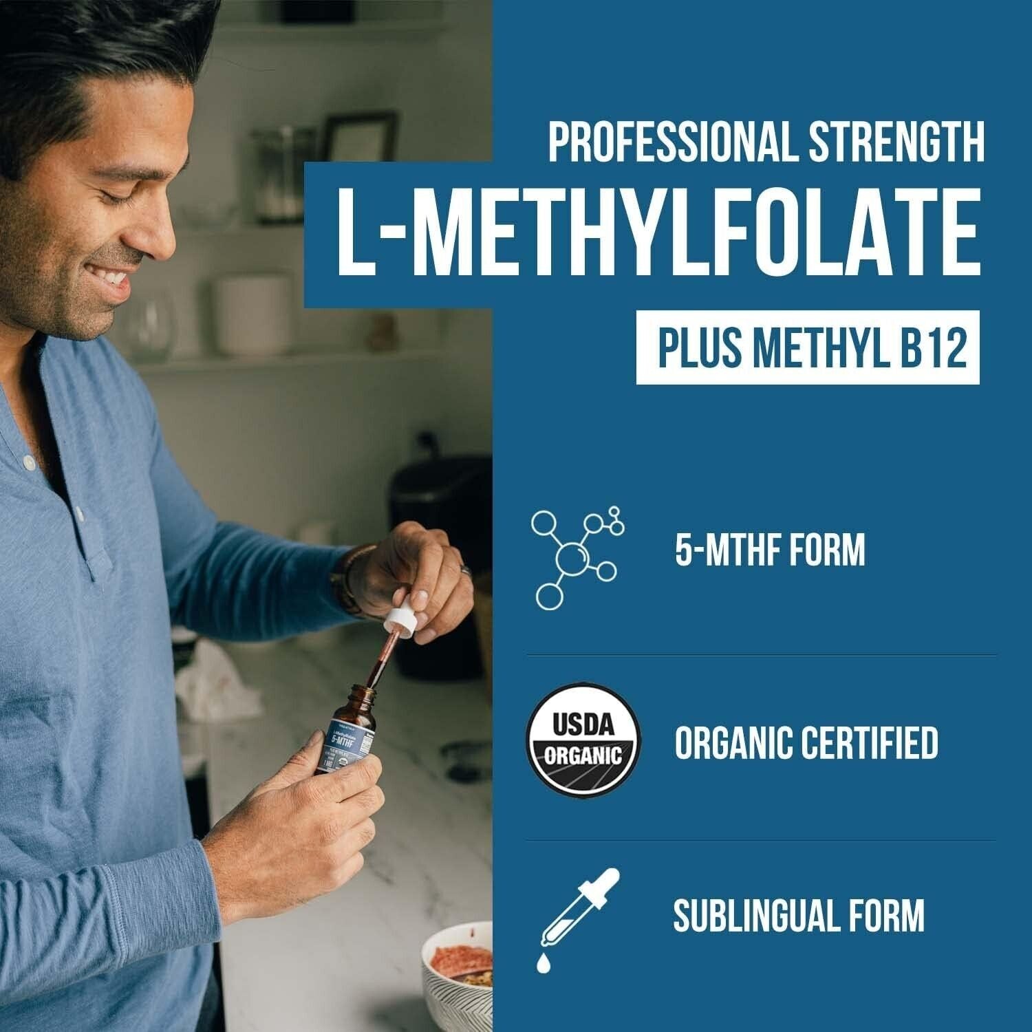 L-Methyl Folate 15mg + Methyl B12 Cofactor - Organic Berry Flavor