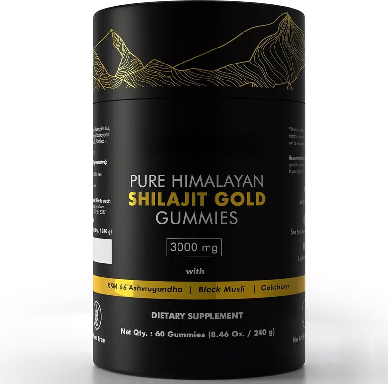 Pure Himalayan Shilajit Gummies Immune Support with Ashwagandha,Chaga Mushroom