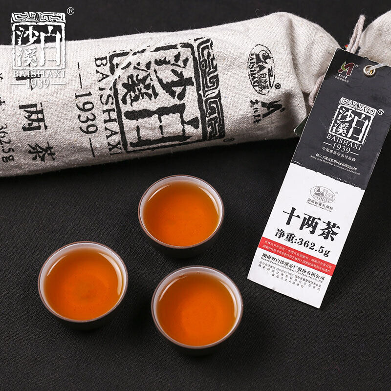 BAISHAXI Brand ShiLiang Cha Hunan Anhua Dark Tea Black In Bamboo Basket 362.5g