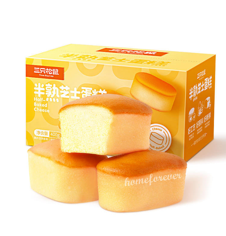 三只松鼠半熟芝士蛋糕 Three Squirrels Mild Baking Cheese Cakes Sweet Snack 400g