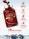 Antarctic Krill Oil 2000 mg 120 Softgels | Omega-3 EPA, DHA, with Astaxanthin