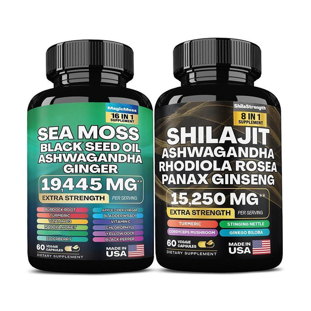 Sea Moss Bundle Black Seed Multivitamin & Shilajit Power Combo Kidney health