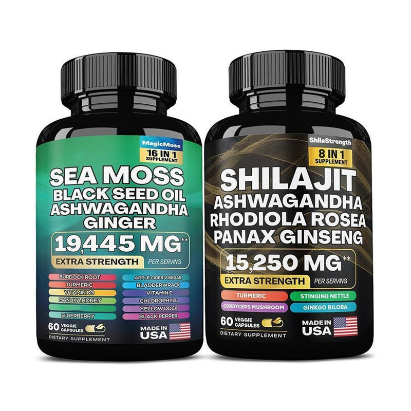 Sea Moss Bundle Black Seed Multivitamin & Shilajit Power Combo Kidney health