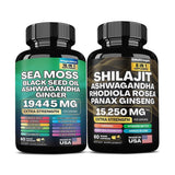 Sea Moss Bundle Black Seed Multivitamin & Shilajit Power Combo Kidney health