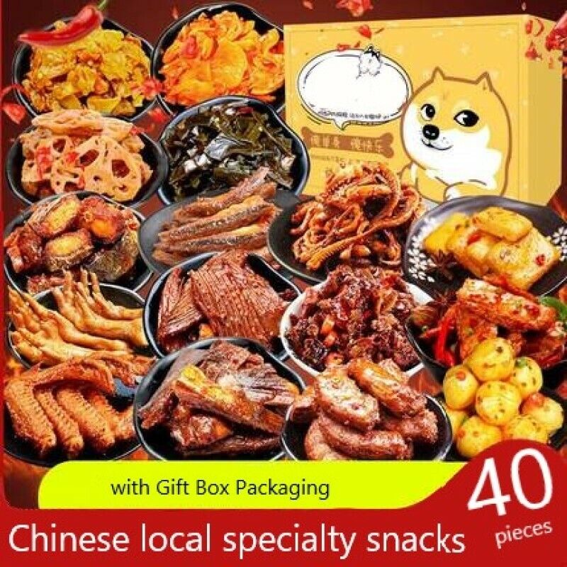 40PCS Chinese Snack Gift pack Asian Korean Japanese Local specialty Duck Neck