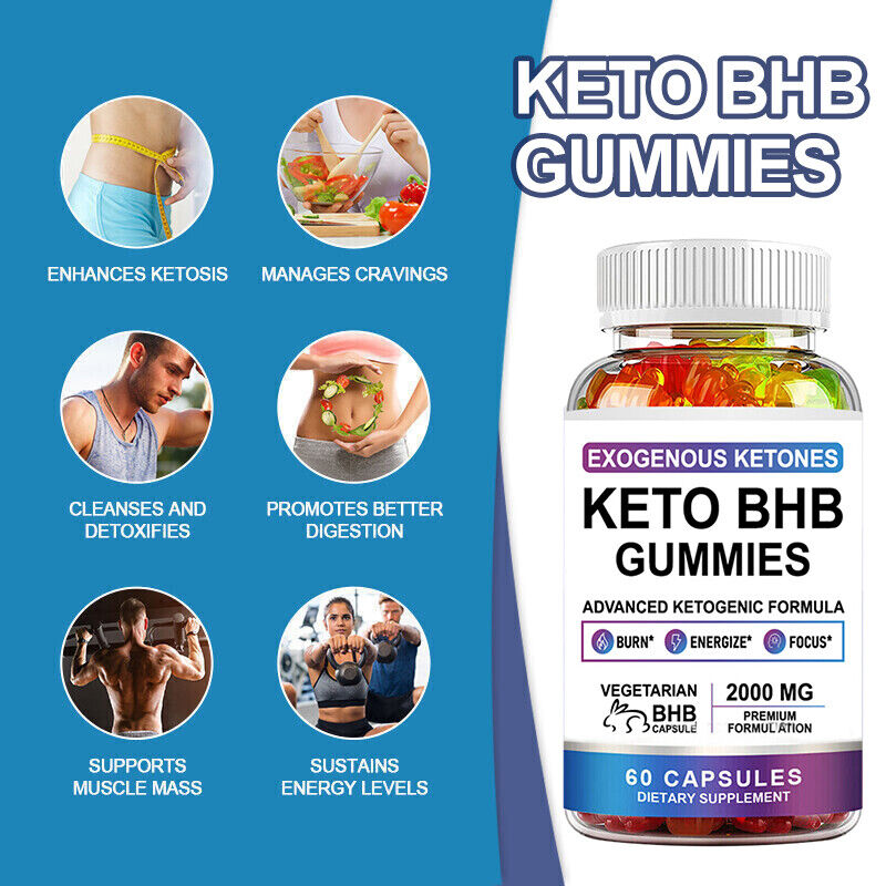 Keto BHB Gummis für Weight Loss Fat Burner verbessern Immunität 60