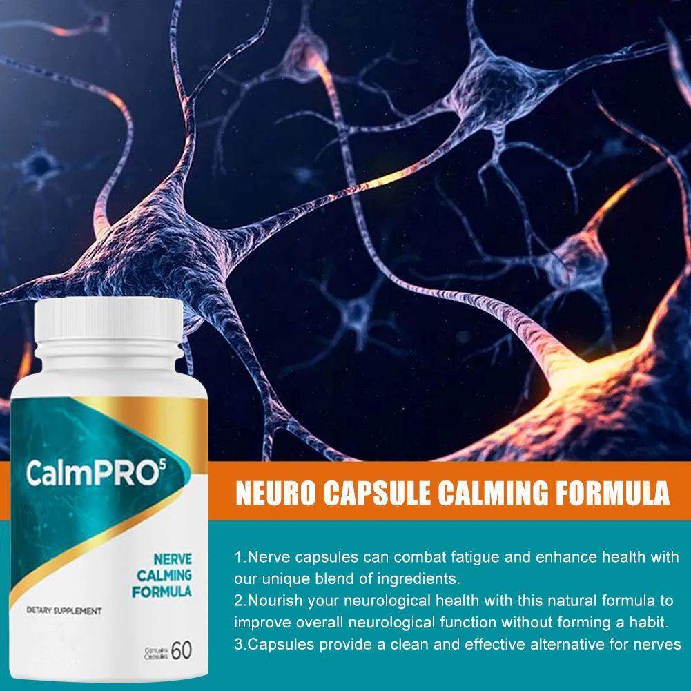 3X CalmPro 5 Nerve Calming Formula, 60 Capsules, CalmPro Neo Nature Formula