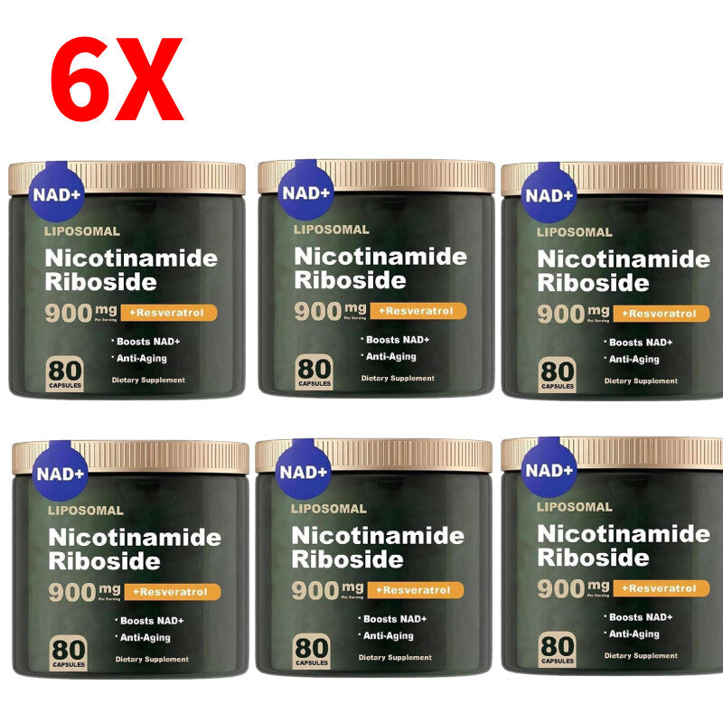 6x NAD+Supplement for Anti-Aging,Energy Focus Nicotinamide Riboside Resveratrol