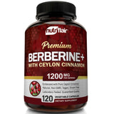 Premium Berberine HCL 1200mg with Organic Ceylon Cinnamon - 120 Capsules
