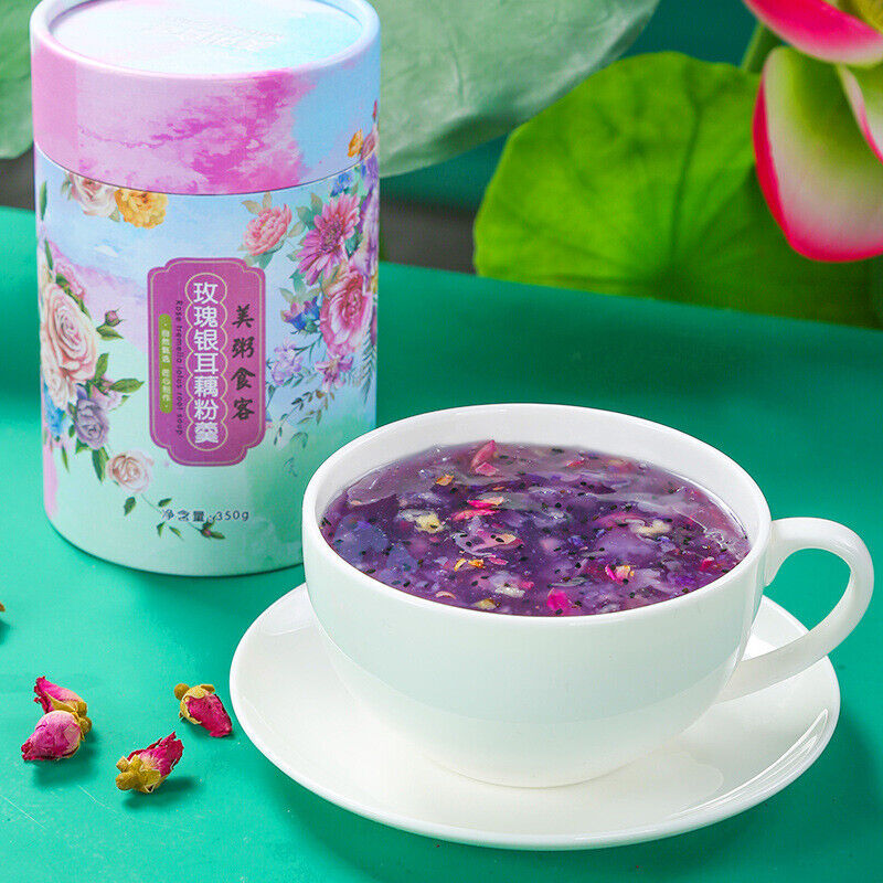 Chinese Food Rose and White Fungus Lotus Root Starch 350g/can 玫瑰银耳藕粉羹