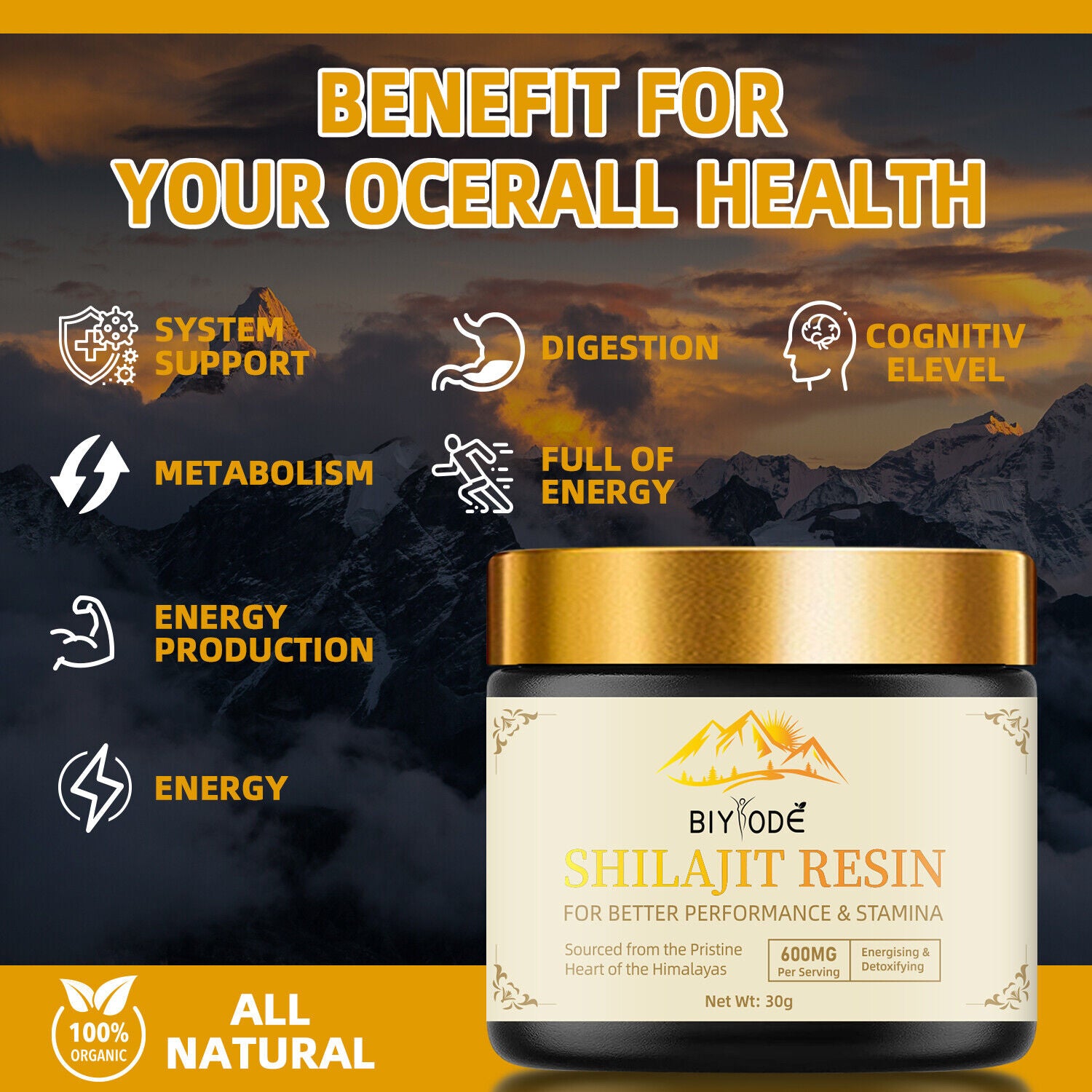 Himalaya 100% rein organisch, Shilajit, Weiches Harz, extrem potent, Fulvosäure